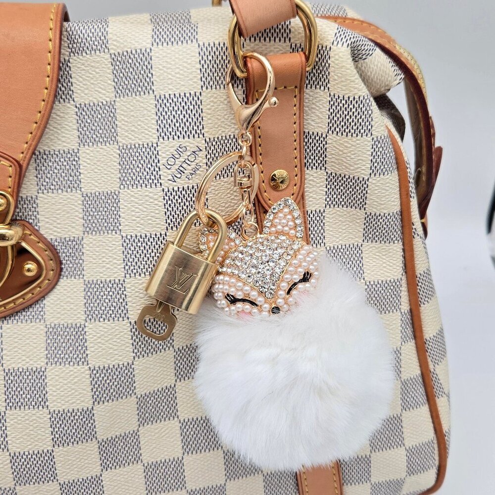 Authentic Louis Vuitton Lock & Key with Unbranded Rabbit Charm, Keychain 121525